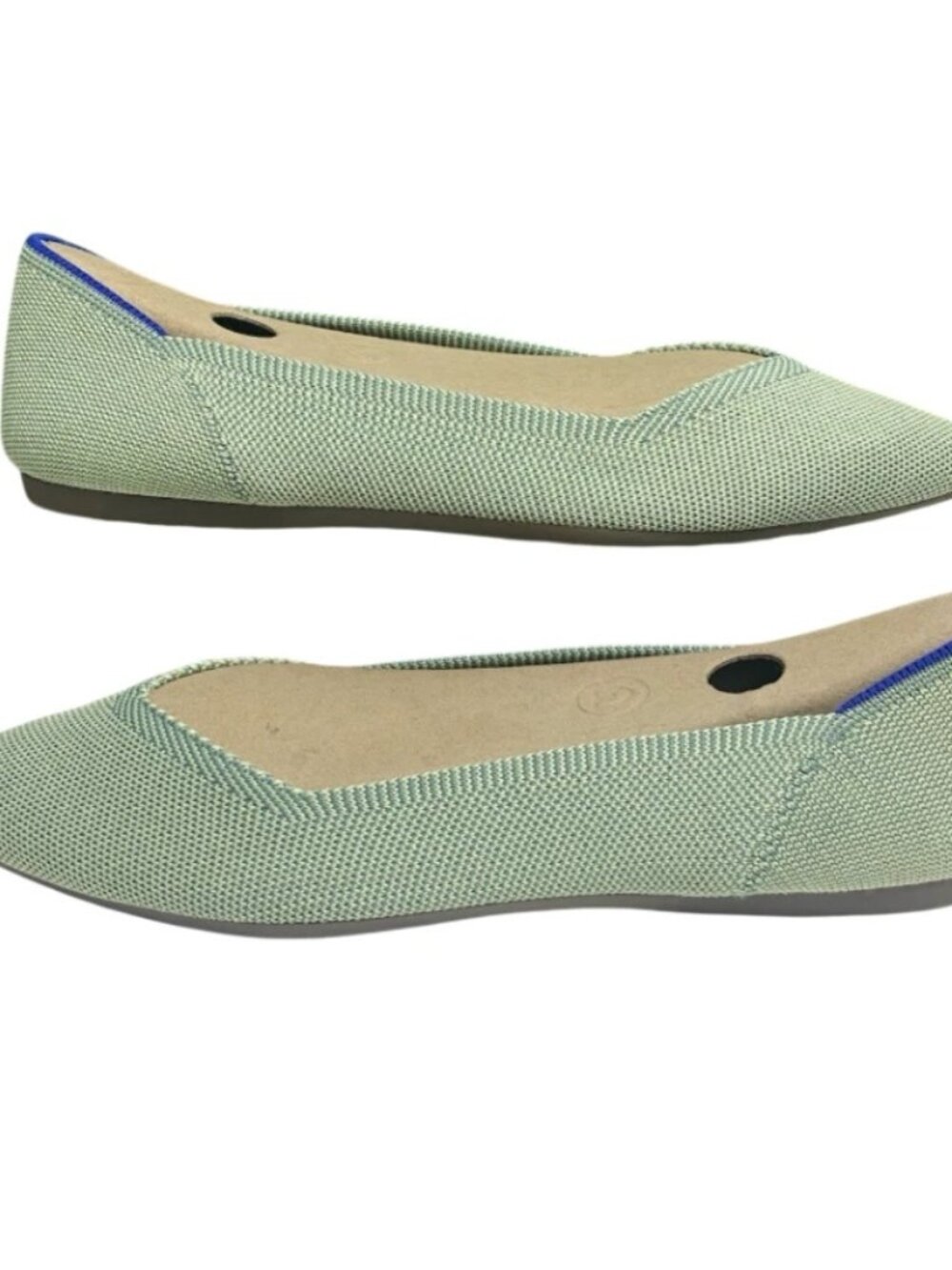 Rothy's The Point Mint Green Pointed Toe Flat Knit Slip On Shoes Women Sz 9.5 OG